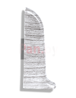 Заглушка для плинтуса ПВХ LinePlast L007 Ясень Шимо светлый, 58мм (левая)