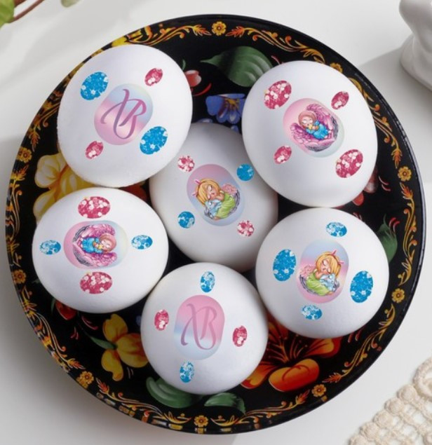 Набор для декорирования яиц «Пасхальные наклейки» Sima-Land 7,3*13 см, «Ангелочки» - фото 2 - id-p224854832