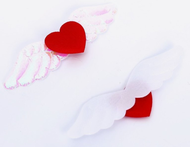Сердечки декоративные Sima-Land 7,5*2 см, 5 шт., «Крылышки», красные