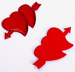 Сердечки декоративные Sima-Land 6,5*3,3 см, 5 шт., текстиль, красные