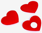 Сердечки декоративные Sima-Land 4,5*4 см, 10 шт., на клеевой основе, красные
