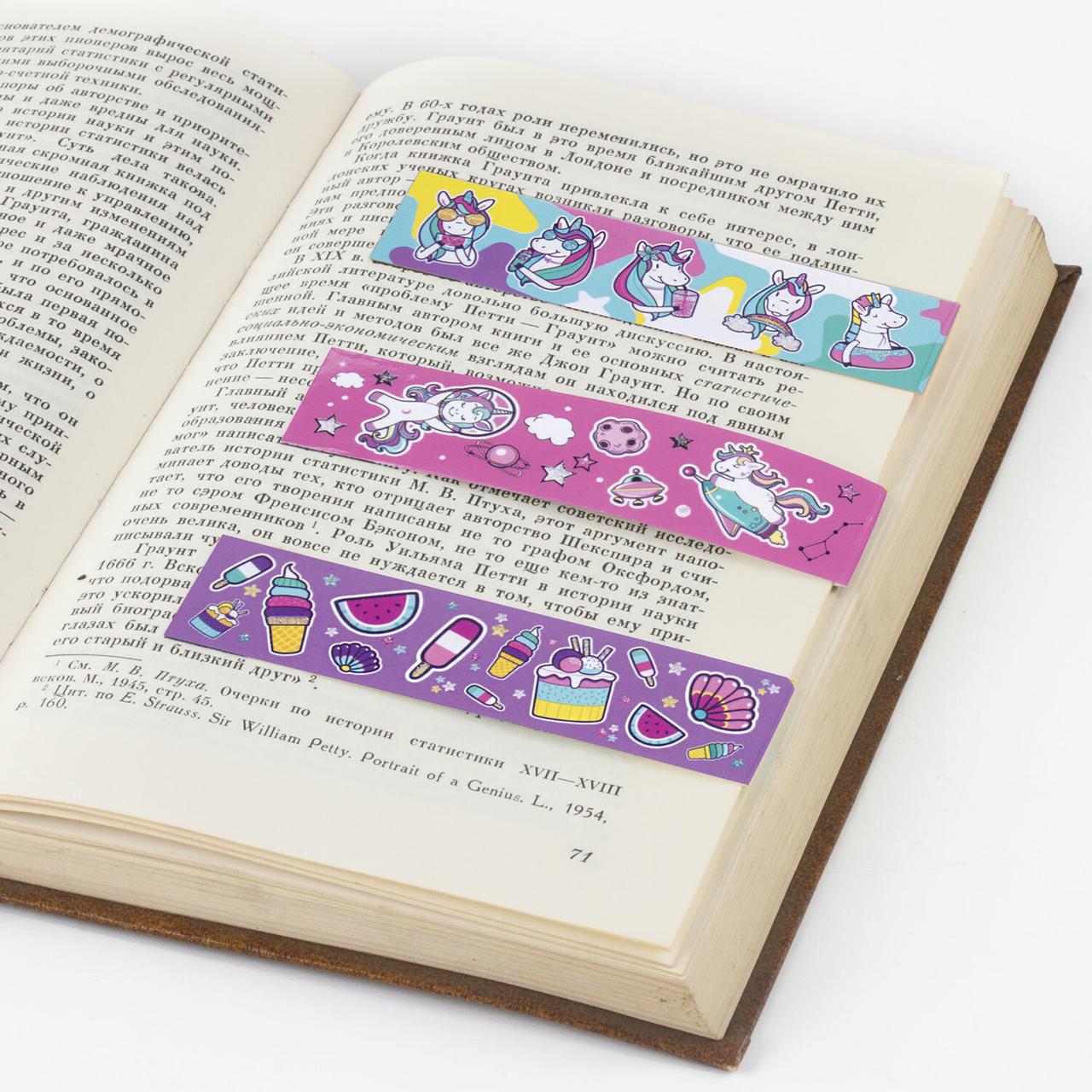 Закладки магнитные для книг «Юнландия» 6 шт., 25*196 мм, «Единороги» - фото 4 - id-p224854850