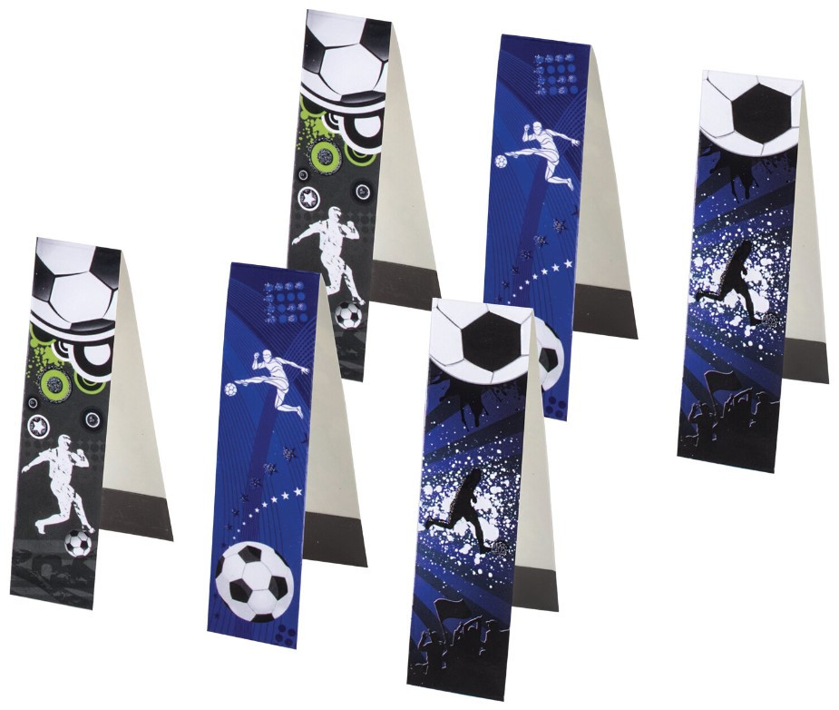 Закладки магнитные для книг «Юнландия» 6 шт., 25*196 мм, «Футбол» - фото 1 - id-p224854851
