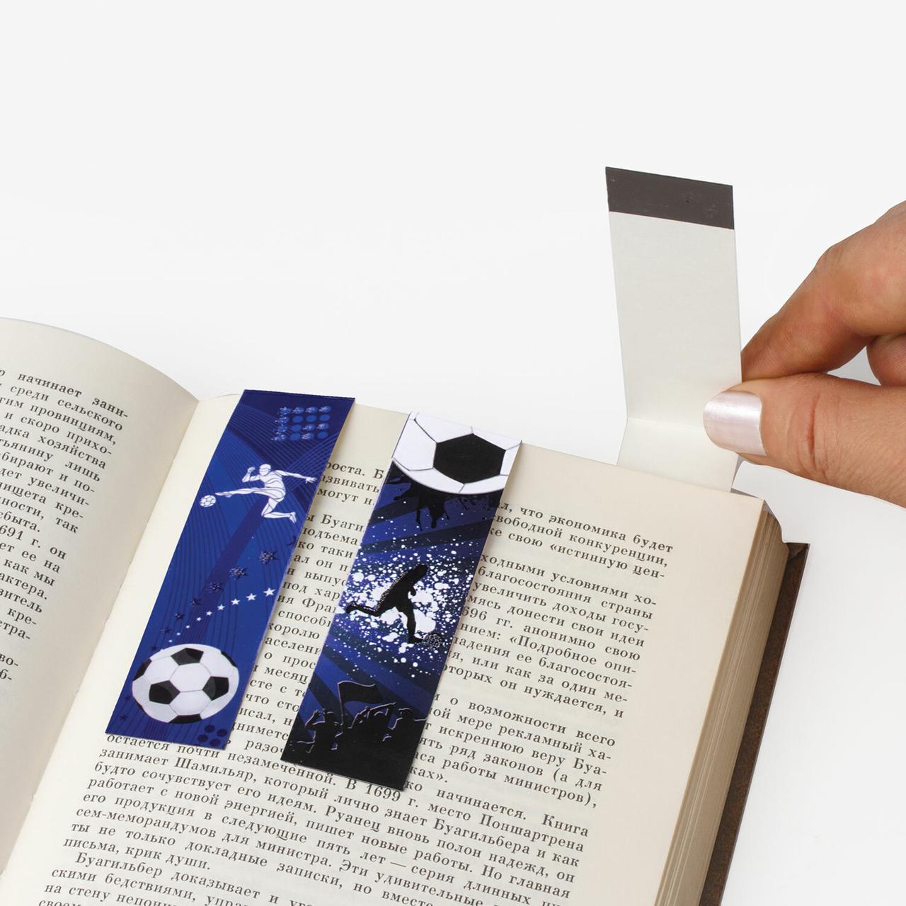 Закладки магнитные для книг «Юнландия» 6 шт., 25*196 мм, «Футбол» - фото 4 - id-p224854851