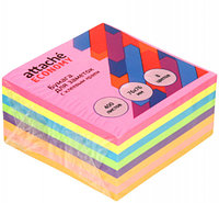 Бумага для заметок с липким краем Attache Economy 76*76 мм, 1 блок*400 л., 8 цветов, неон