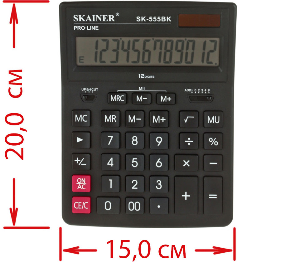 Калькулятор 12-разрядный Skainer SK-555 черный - фото 3 - id-p224854393