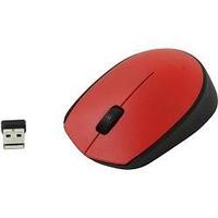 Мышь беспроводная Logitech M171 910-004645, 1000dpi, Wireless/USB, Черный/Красный