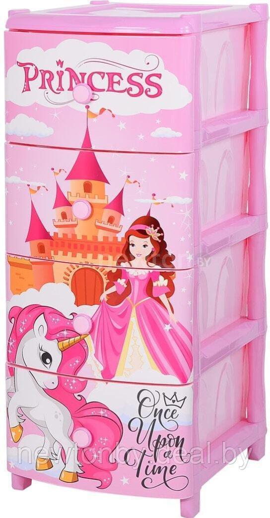 Комод Эльфпласт Замок №5 (розовый, с принцессой) - фото 1 - id-p224857535