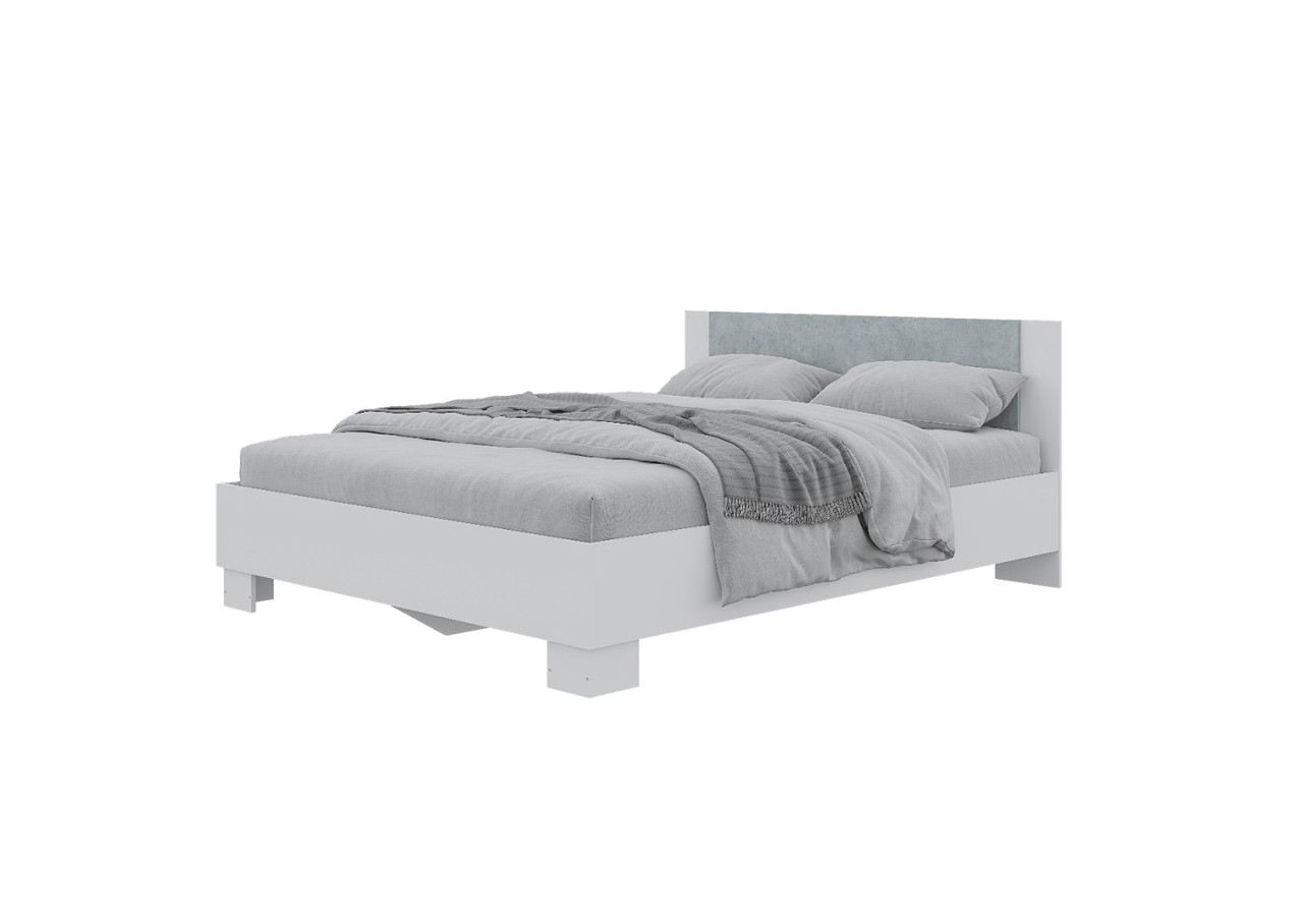 Кровать Nova 1,6 м - Белый/ Бетон - фото 1 - id-p224857762