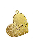 Медаль "Сердце" , 5 см , без ленты 501 Золото