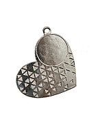 Медаль "Сердце" , 5 см , без ленты 501 Серебро