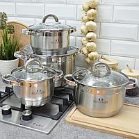 Набор кастрюль 4 штуки из нержавеющей стали, набор посуды BELLA CUCINA BC-2031