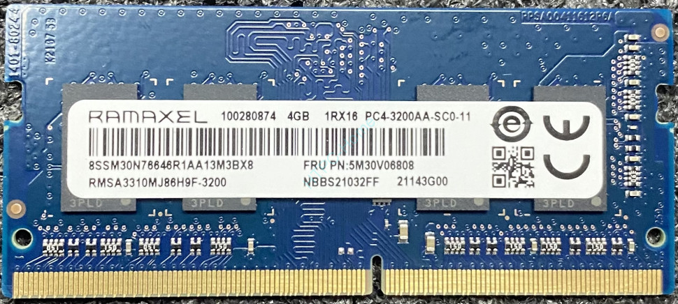 Оперативная память SO-DDR4 RAM 4GB PC4-3200 Ramaxel (с разбора)