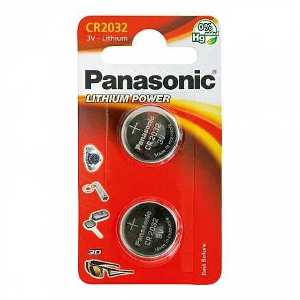 Батарейка CR2032 PANASONIC 1 шт. (пол-упаковки) - фото 1 - id-p224858003