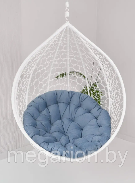 Подушка для одноместного подвесного кресла серо-голубая 120х120х10см - фото 2 - id-p201795264