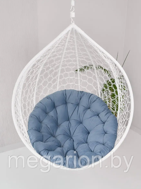 Подушка для одноместного подвесного кресла серо-голубая 120х120х10см - фото 4 - id-p201795264