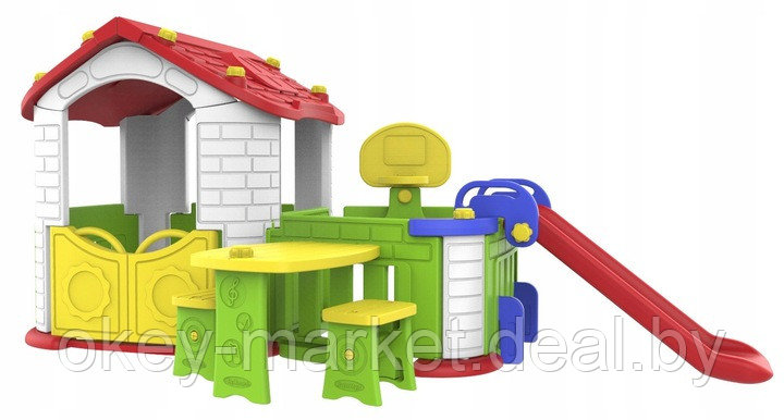 Детский игровой комплекс Baby Maxi Домик с горкой и столиком - фото 1 - id-p224869503