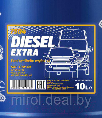 Моторное масло Mannol Diesel Extra 10W40 CH-4/SL / MN7504-10 - фото 2 - id-p224883986