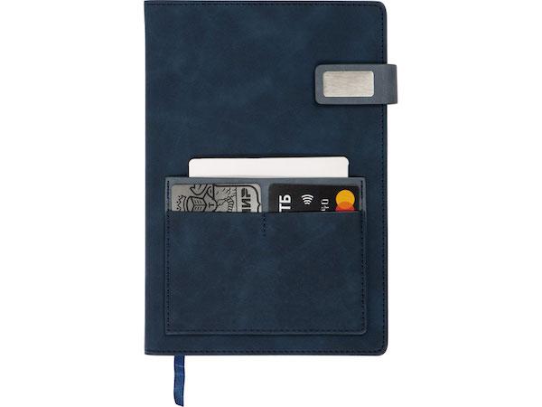 Бизнес блокнот А5 Freya с клапаном и карманом для визиток, твердая обложка - фото 3 - id-p224886080