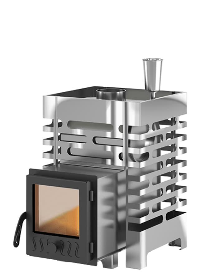 Печь для бани Везувий ASTON 12 INOX стекло