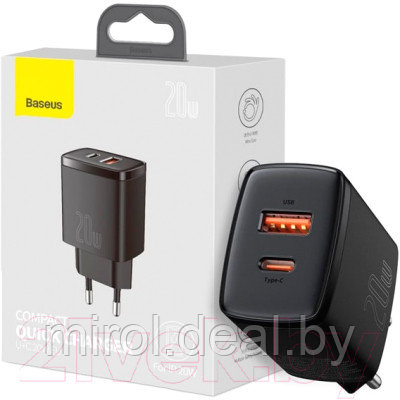 Зарядное устройство сетевое Baseus Compact Quick Charger / CCXJ-B01 - фото 3 - id-p224891275
