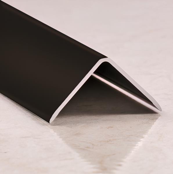 Уголок алюминиевый 10х10х1,2 (2,7 м), цвет черный матовый