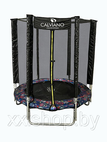 Батут пружинный с защитной сеткой Calviano 140 см (4,5ft) Smile light складной, фото 2