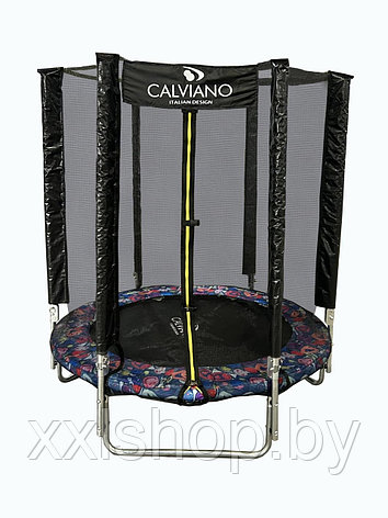 Батут пружинный с защитной сеткой Calviano smile 183 см-6 ft складной, фото 2