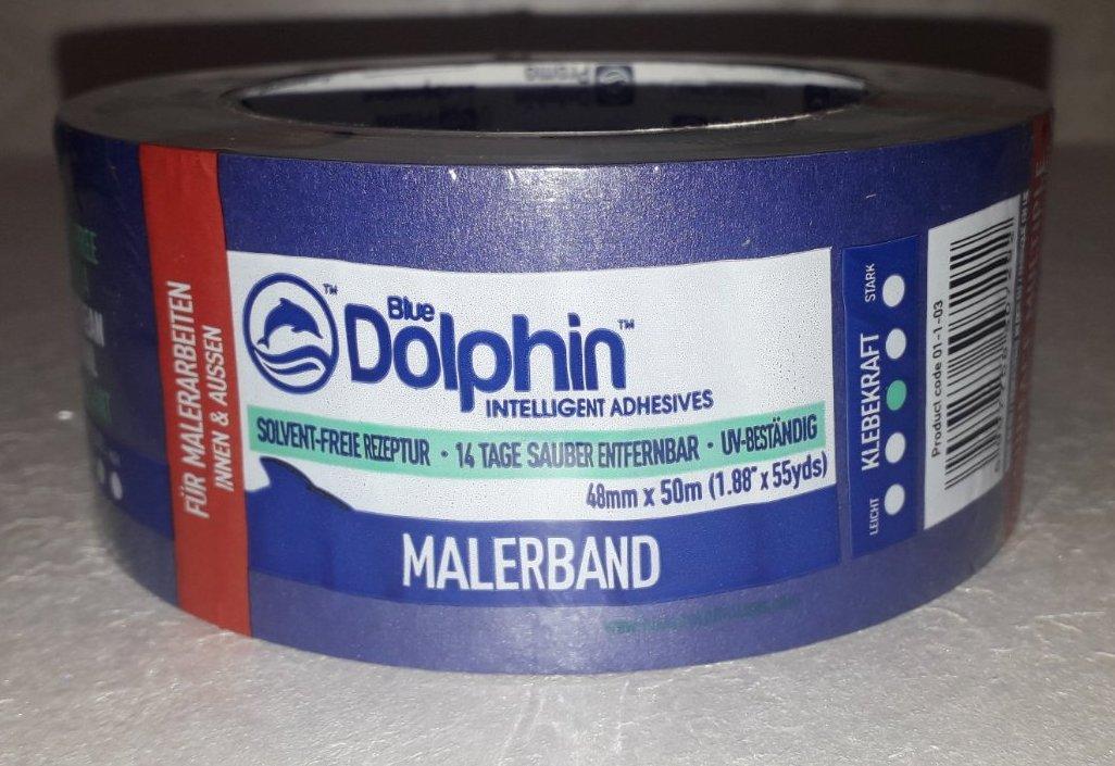 Лента малярная бумажная синяя Blue Dolphin ДЕЛЬФИН 48*50м MalerBand