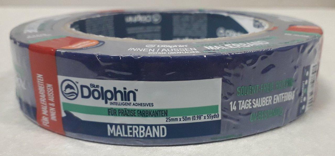 Лента малярная Blue Dolphin ДЕЛЬФИН синяя 25*50м MalerBand