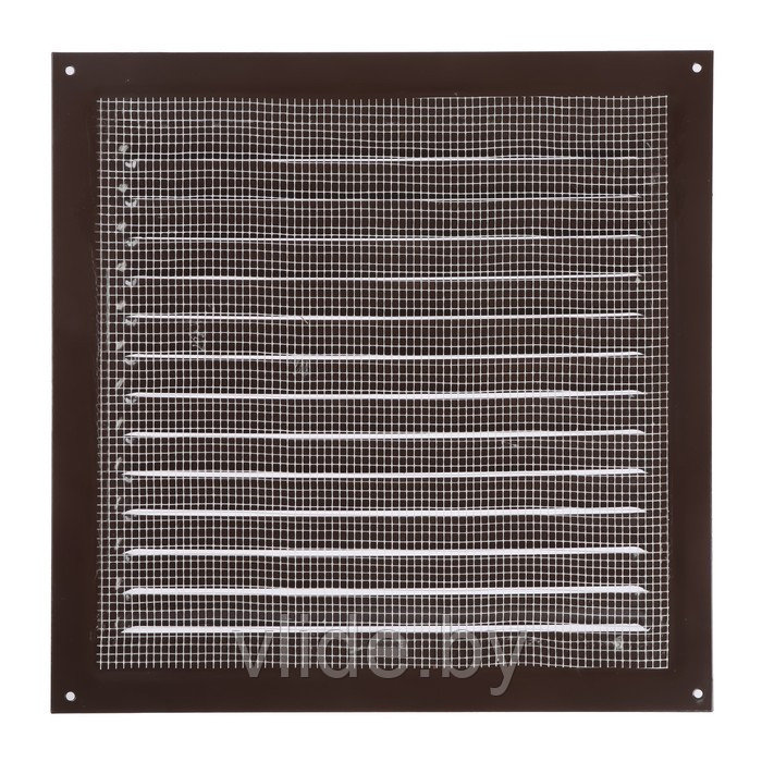 Решетка вентиляционная ZEIN Люкс РМ3030КР, 300 х 300 мм, с сеткой, металлическая, коричневая - фото 6 - id-p202254614