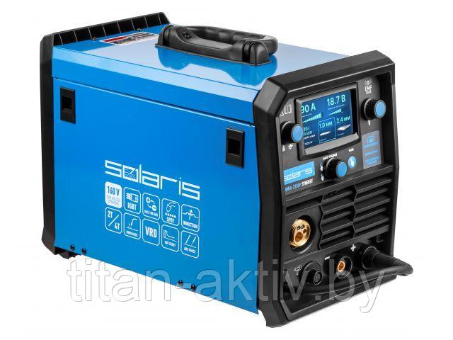 Полуавтомат сварочный Solaris ALUMIG-230DP SYNERGY (230В, MIG/SPOT/FLUX/MMA/TIG/PULSE/DP, синергетич