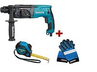 Перфоратор MAKITA HR 2470 в чем. + АКЦИЯ Рулетка + Перчатки ""Механик"" (780 Вт, 2.7 Дж, 3 реж., пат