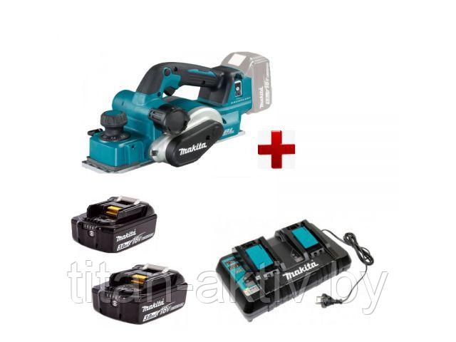 Аккум. рубанок MAKITA DKP 181 Z в кор.+ аккум. 632M83-6 2 шт. + ЗУ 630876-7 - фото 1 - id-p224898138