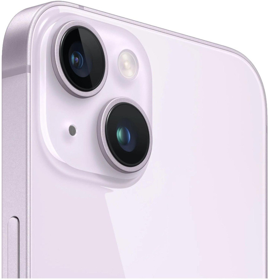 Смартфон Apple A2882 iPhone 14 128Gb 6Gb фиолетовый моноблок 3G 4G 1Sim 6.1" 1170x2532 iOS 16 12Mpix 802.11 - фото 1 - id-p224898972