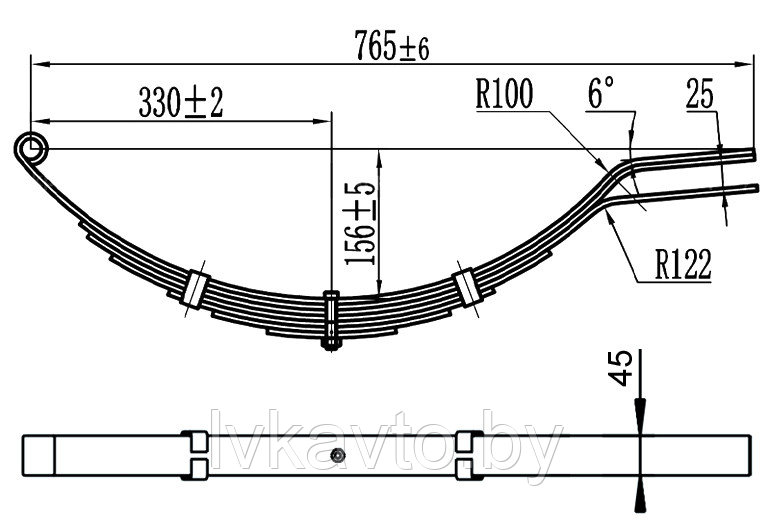 РЕССОРА 7-ЛИСТОВАЯ СКОЛЬЗЯЩАЯ, 600 КГ