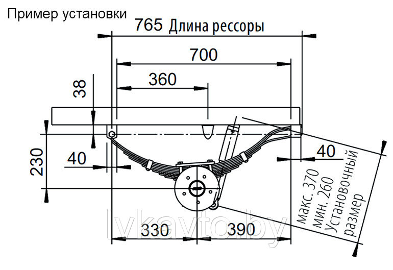 РЕССОРА 7-ЛИСТОВАЯ СКОЛЬЗЯЩАЯ, 600 КГ - фото 5 - id-p224899885