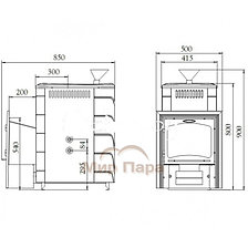Печь банная Гейзер 2014 Inox Витра ЗК ТО антрацит, фото 2
