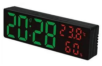 Часы настольные DS-3818L подсветка: зеленый с красным, белый с синим