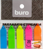 Закладки-стрелки Buro, 45х12 мм., 20 листов, 5 неоновых цветов, европодвес, арт.1485004