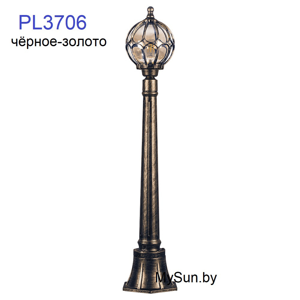 Уличный светильник столб PL3706 «Версаль» малый Feron (1100мм) черное золото - фото 3 - id-p119519651