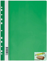 Папка-скоросшиватель евро Стамм, А4, 160 мкм., с перфорацией, зеленая, с пр. верхом, арт.ММ-32256