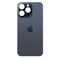 Задняя крышка для Apple iPhone 15 Pro Max (широкое отверстие под камеру), синяя