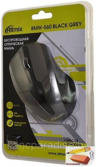 Мышь оптическая беспроводная Ritmix RMW-560, USB, black - фото 2 - id-p224903664