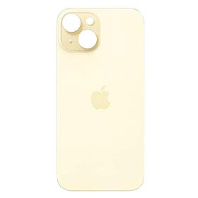 Задняя крышка для Apple iPhone 15 (широкое отверстие под камеру), желтая