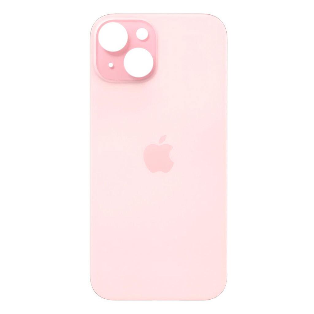 Задняя крышка для Apple iPhone 15 (широкое отверстие под камеру), розовая - фото 1 - id-p224903671