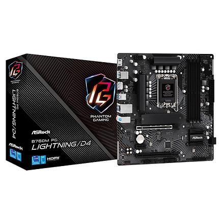 Материнская плата ASRock B760M PG LIGHTNING/D4 Soc-1700 (B760) 2xPCI-Ex16 PCI-Ex1 2xM.2+M.2(WI-FI) 2.5GbE LAN, фото 2