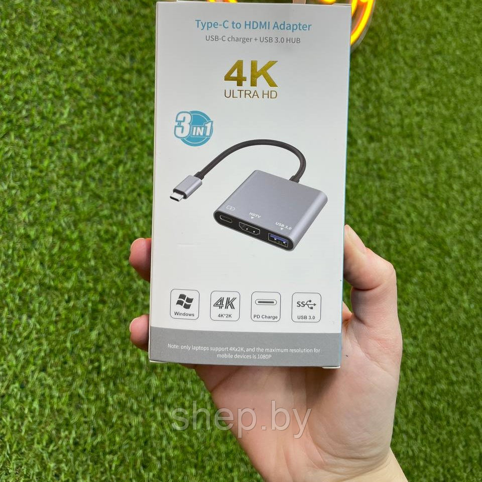 Адаптер 3в1 Type-c to HDMI 4K ULTRA HD - фото 1 - id-p224903731