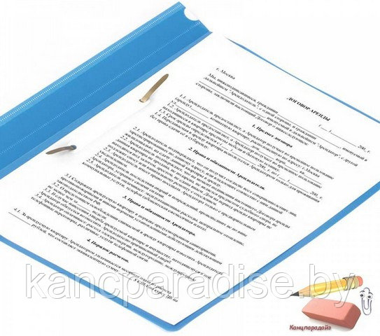 Папка-скоросшиватель Brauberg, А4, 180 мкм., пластиковая, с пр. верхом, голубая, арт.220386 - фото 4 - id-p224903729