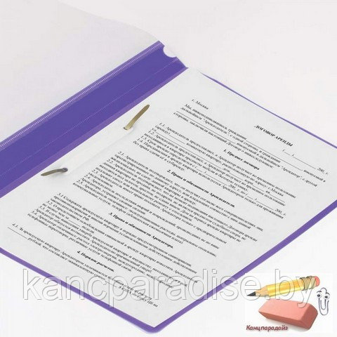 Папка-скоросшиватель Brauberg, А4, 180 мкм., пластиковая, с пр. верхом, фиолетовая, арт.220388 - фото 3 - id-p224903751